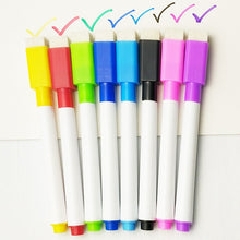 Load image into Gallery viewer, 8 Pcs/lot Colorful black School classroom Whiteboard Pen Dry White Board Markers Built In Eraser Student children's drawing pen
